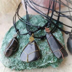 Shop Shungite Necklaces! Shungite Wire Wrapped Necklace Pendant. Shungite Necklace Pendant. Shungite Healing Jewelry. Made to Order | Natural genuine Shungite necklaces. Buy crystal jewelry, handmade handcrafted artisan jewelry for women.  Unique handmade gift ideas. #jewelry #beadednecklaces #beadedjewelry #gift #shopping #handmadejewelry #fashion #style #product #necklaces #affiliate #ad