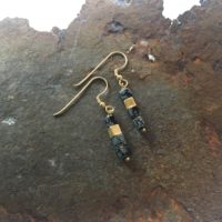 Snowflake Obsidian Earrings With Gold Elements | Natural genuine Gemstone jewelry. Buy crystal jewelry, handmade handcrafted artisan jewelry for women.  Unique handmade gift ideas. #jewelry #beadedjewelry #beadedjewelry #gift #shopping #handmadejewelry #fashion #style #product #jewelry #affiliate #ad