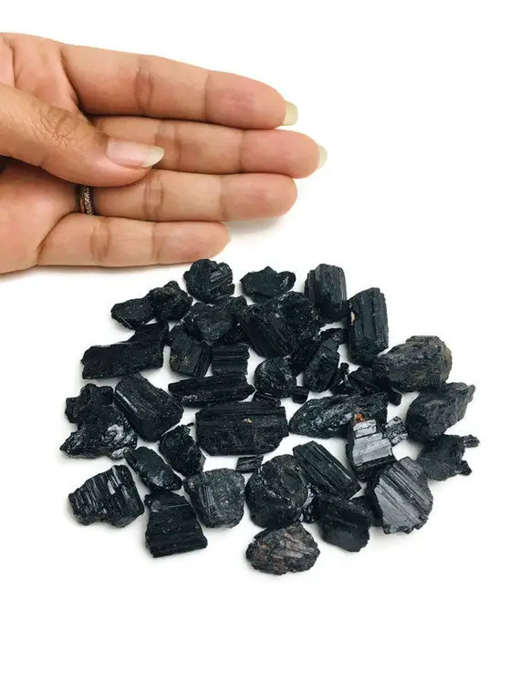 Raw Tourmaline Crystal (100g) Rough Tourmaline Lot (xs-sm) Bulk Rough Stone Shiny Black Tourmaline Crystals Wholesale