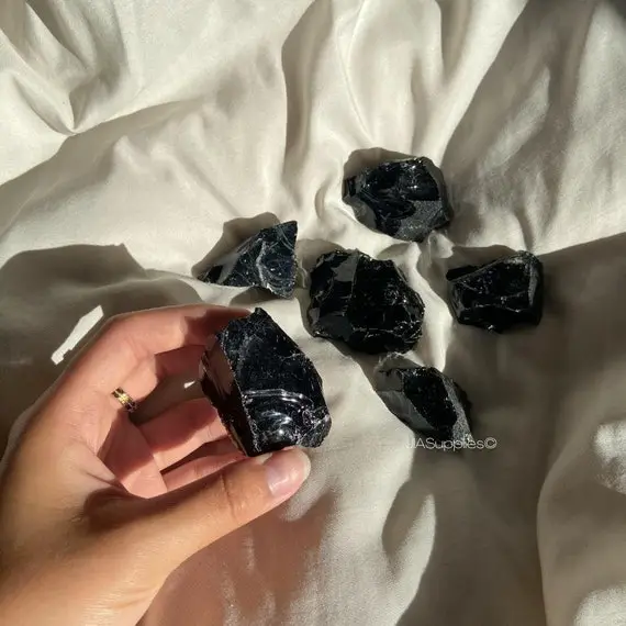Wholesale Raw Obsidian Crystal, Rough Crystal Gemstone, Unpolished Natural Obsidian , Obsidian Raw Stone Chunk Bulk | 3cm-5cm