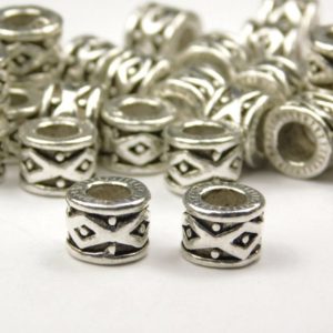 Shop Beads With Large Holes! 10 Pieces – 10x7mm Antique Silver Rondelle Beads – Large Hole Beads – Metal Spacer Beads – Jewelry Supplies – Craft Supplies | Shop jewelry making and beading supplies, tools & findings for DIY jewelry making and crafts. #jewelrymaking #diyjewelry #jewelrycrafts #jewelrysupplies #beading #affiliate #ad