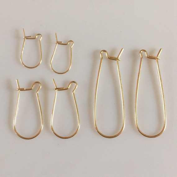 14k Gold Filled Kidney Ear Wires, Jewelry Making Component