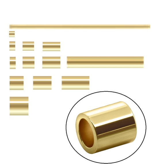 14k Gold Filled Straight Cut Tube Bead, Crimp Bead, Spacer Bead, Gold Filled Tube Bead, Gold Filled Jewelry Making