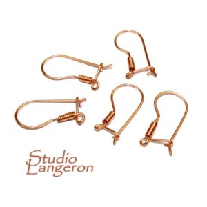 Shop Ear Wires & Posts for Making Earrings! 14K Rose Kidney Ear Wire with Loop and Coil, Earrings gold filled, Kidney Ear Wire, Rose Gold filled, Ear wire, Jewelry making – 1 pair | Shop jewelry making and beading supplies, tools & findings for DIY jewelry making and crafts. #jewelrymaking #diyjewelry #jewelrycrafts #jewelrysupplies #beading #affiliate #ad