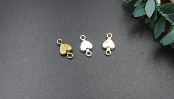 20pcs 14 X 8mm Heart Connector Charms 3 Colors Available-p1269