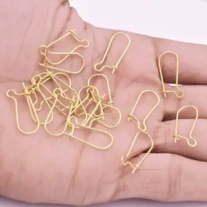 Shop Ear Wires & Posts for Making Earrings! 40pcs Gold Kidney earring Hook Wires, Gold Plated Ear Wires For Jewelry Making, Earring Components / Findings Parts 22mm Long / 20 Gauge AWG | Shop jewelry making and beading supplies, tools & findings for DIY jewelry making and crafts. #jewelrymaking #diyjewelry #jewelrycrafts #jewelrysupplies #beading #affiliate #ad