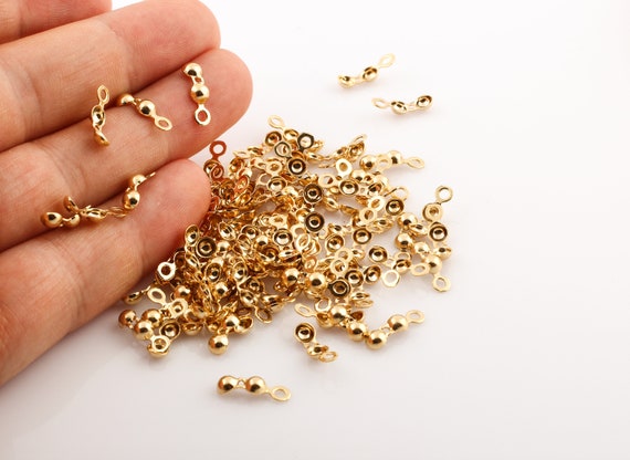 24k Gold Plated Crimp Beads, Crimp, 13x4mm, Ball Chain Clasp, Crimps-gld-115