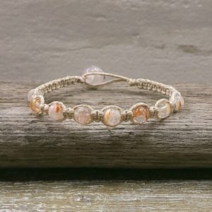 Shop Hemp Jewelry! 6 3/4" – Cherry Shotgun Crystal Hemp Bracelet – Removable Macrame Stackable Hemp Jewelry Beachy Boho Women Girls Destash Sale Free Shipping | Shop jewelry making and beading supplies, tools & findings for DIY jewelry making and crafts. #jewelrymaking #diyjewelry #jewelrycrafts #jewelrysupplies #beading #affiliate #ad