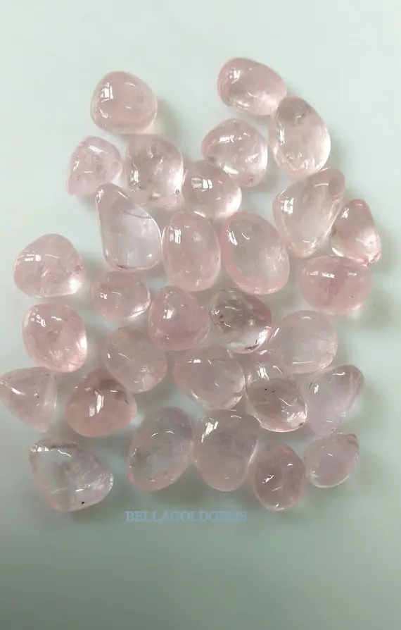 Aaa Quality Pink Morganite Tumble Gemstone, Crystal Pink Morganite, Size- 8.10 To 9.80 Mm  Natural Tumble Morganite For Jewelry Making