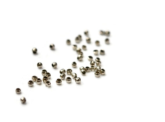 Bulk 100 Crimp  Beads Silver Tone 1.5mm  F495