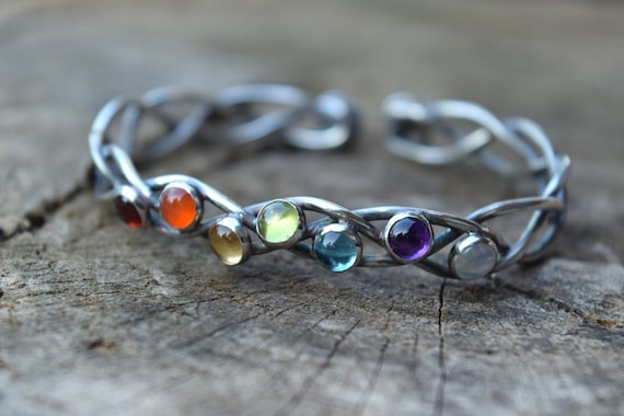 Chakra Bracelet - Sterling Silver And Rainbow Gemstones