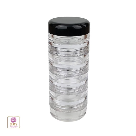 Cosmetic Jars Stackable Beauty Makeup Craft Nail Art Pills Jewelry Findings Beads Containers 5 Gram 5 Ml (10 Stacks) 3218-10
