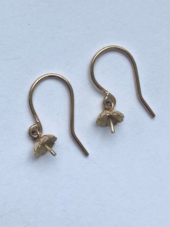 Gold Findings Earrings, 14k Solid Gold For Jewelry Making, Earrings Findings Supplies, Diy Earrings