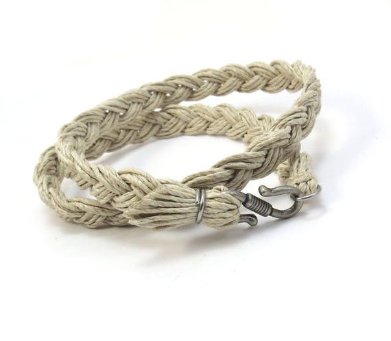 Braided Hemp Necklace - Earth Tone Cord, Rustic Pewter Clasp