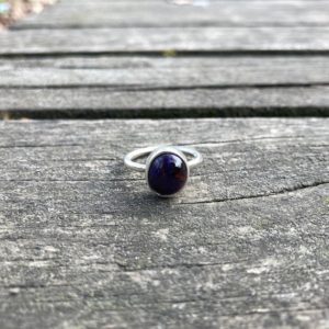 Shop Sugilite Rings! Natural Sugilite Stone Silver Ring, Purple African Sugilite Ring Size 5 6 7 8 9, Oval Shape, Bold Design, Completely Handmade and Silver | Natural genuine Sugilite rings, simple unique handcrafted gemstone rings. #rings #jewelry #shopping #gift #handmade #fashion #style #affiliate #ad