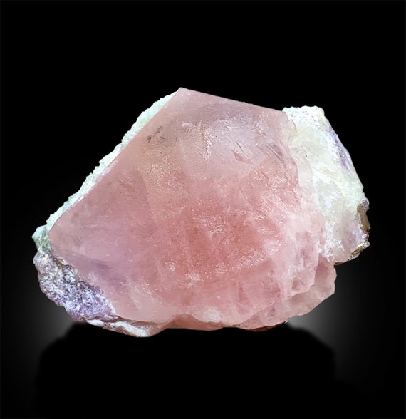 Pink Morganite, Tourmaline Crystals, Pink Lepidolite, Morganite Specimen, Morganite With Tourmalines, Mineral Specimen, 174 G