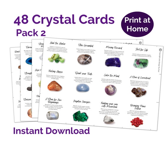 Printable Crystal Properties Cards For Sellers: 48 Info Cards (digital Download)