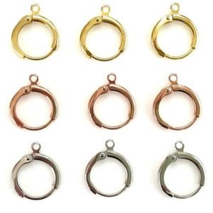 Shop Ear Wires & Posts for Making Earrings! 6 Pcs Gold Silver Hoop Earring for Jewelry Making, Huggie Style  Finding, Rose Gold, Nickel Free, 1.5mm Open Loop, 14mm Circular, Bulk | Shop jewelry making and beading supplies, tools & findings for DIY jewelry making and crafts. #jewelrymaking #diyjewelry #jewelrycrafts #jewelrysupplies #beading #affiliate #ad