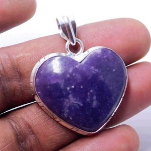 Shop Sugilite Jewelry! Rare High Quality Heart Sugilite Pendant Handmade 925 Silver Pendant,Purple Sugilite Pendant,Valentine  Gift,Lovely Pendant Natural Gemstone | Natural genuine Sugilite jewelry. Buy crystal jewelry, handmade handcrafted artisan jewelry for women.  Unique handmade gift ideas. #jewelry #beadedjewelry #beadedjewelry #gift #shopping #handmadejewelry #fashion #style #product #jewelry #affiliate #ad