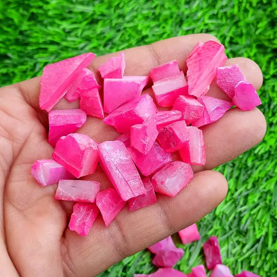 Raw Pink Onyx Crystal, Pink Onyx Rough, Chalcedony Onyx Cabochon, Rough Shards, Onyx Points For Pendants, Necklace Diy Jewelry Supply