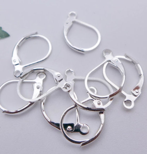 Silver Plated Lever Back Earring Hooks Ear Wires Jewelry Making