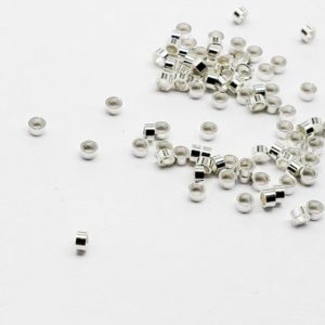 Shop Crimp Beads! Sterling Silver Crimp Beads, 2mm x 1mm, Sold in Packs of 100, Bulk Savings Available!! | Shop jewelry making and beading supplies, tools & findings for DIY jewelry making and crafts. #jewelrymaking #diyjewelry #jewelrycrafts #jewelrysupplies #beading #affiliate #ad