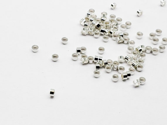 Sterling Silver Crimp Bead 2mm X 1mm | 100 Pieces | Bulk Savings On 500 Pieces, 1500 Pieces, 6000 Pieces | Made In Usa