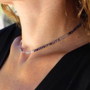 Shop Sugilite Necklaces! Sugilite necklace, Sugilite choker, beaded choker, dainty beaded necklace, dainty choker necklace, dainty necklace, necklace set | Natural genuine Sugilite necklaces. Buy crystal jewelry, handmade handcrafted artisan jewelry for women.  Unique handmade gift ideas. #jewelry #beadednecklaces #beadedjewelry #gift #shopping #handmadejewelry #fashion #style #product #necklaces #affiliate #ad