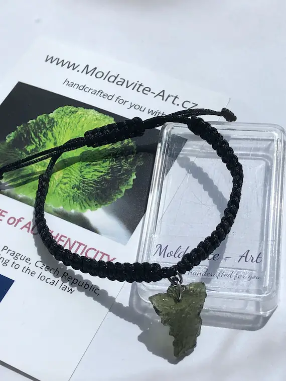 Top Natural Moldavite Bracelet, Gift For Him, Gift For Her, Moldavite Jewellery, Raw Moldavite Bracelet, Friendship Bracelet Czech Moldavite