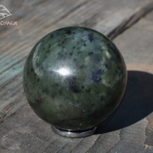 Shop Jade Shapes! 1.8" NEPHRITE JADE SPHERE | Rare Collectible Gemstone Sphere 45 mm (1.8 in) | Greenstone Ball | Natural genuine stones & crystals in various shapes & sizes. Buy raw cut, tumbled, or polished gemstones for making jewelry or crystal healing energy vibration raising reiki stones. #crystals #gemstones #crystalhealing #crystalsandgemstones #energyhealing #affiliate #ad
