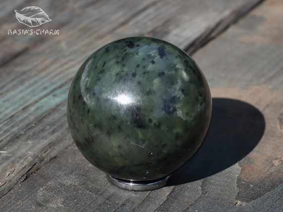 1.8" Nephrite Jade Sphere | Rare Collectible Gemstone Sphere 45 Mm (1.8 In) | Greenstone Ball