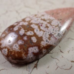 Shop Ocean Jasper Cabochons! 1 Piece Natural Pink Ocean Jasper Cabochon – Pink White Orange – Smooth Polished Flat Back – Teardrop Pink Striped Crystal Cabochon #S6211 | Natural genuine stones & crystals in various shapes & sizes. Buy raw cut, tumbled, or polished gemstones for making jewelry or crystal healing energy vibration raising reiki stones. #crystals #gemstones #crystalhealing #crystalsandgemstones #energyhealing #affiliate #ad