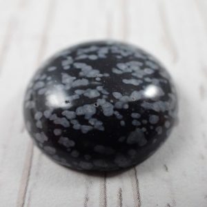 Shop Snowflake Obsidian Cabochons! 1 Piece Snowflake Obsidian Cabochon – Black Gray Natural Stone Cab – 20x6mm Small Cabochon – Smooth Polished Flat Back – Round Cab #S5328 | Natural genuine stones & crystals in various shapes & sizes. Buy raw cut, tumbled, or polished gemstones for making jewelry or crystal healing energy vibration raising reiki stones. #crystals #gemstones #crystalhealing #crystalsandgemstones #energyhealing #affiliate #ad