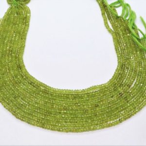 Shop Peridot Rondelle Beads! 1 Strand AAA Natural Peridot Faceted Rondelle Beads, 3.5-4 MM Centre Drill Peridot Rondelle Bead, 13" Faceted Peridot Beads Strand Wholesale | Natural genuine rondelle Peridot beads for beading and jewelry making.  #jewelry #beads #beadedjewelry #diyjewelry #jewelrymaking #beadstore #beading #affiliate #ad