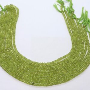 Shop Peridot Rondelle Beads! 1 Strand AAA Natural Peridot Faceted Rondelle Beads, 4-4.5 MM Centre Drill Peridot Rondelle Bead, 13" Faceted Peridot Beads Strand Wholesale | Natural genuine rondelle Peridot beads for beading and jewelry making.  #jewelry #beads #beadedjewelry #diyjewelry #jewelrymaking #beadstore #beading #affiliate #ad
