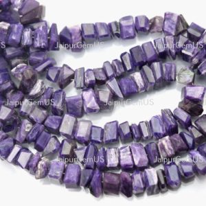 Shop Charoite Faceted Beads! 10 Inch Strand, Gorgeous Quality, 100% Natural Charoite Gemstone Faceted Fancy Nugget Shape Beads, Size-7-9mm Approx | Natural genuine faceted Charoite beads for beading and jewelry making.  #jewelry #beads #beadedjewelry #diyjewelry #jewelrymaking #beadstore #beading #affiliate #ad