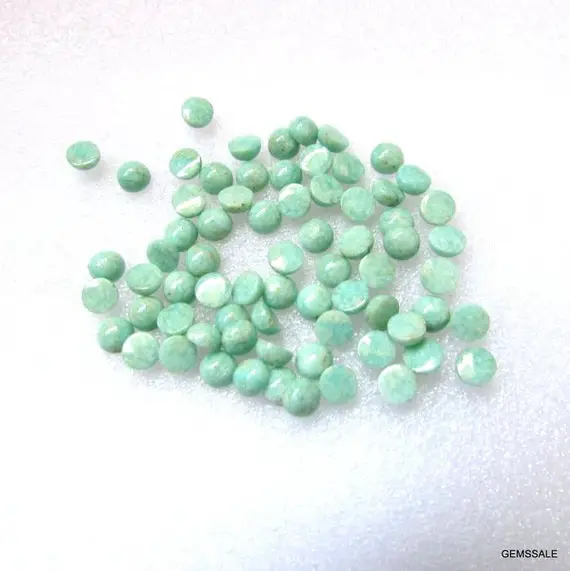 10 Pieces 2mm Amazonite Round Cabochon Gemstone, 2mm Amazonite Cabochon Round Gemstone, Natural Amazonite Calibrated Smooth Cabochon Round
