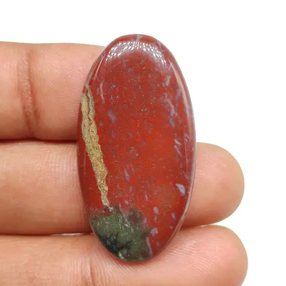 100% Natural Red Green Ocean Jasper Cabochon Oval Shape Ocean Jasper Healing Mineral Stone Smooth Polished Gemstone For Wire Wrapping M4464