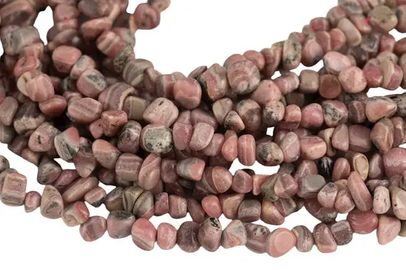 15-16" Natural Rhodochrosite Chips Beads 8mm - 10mm Gemstone Beads