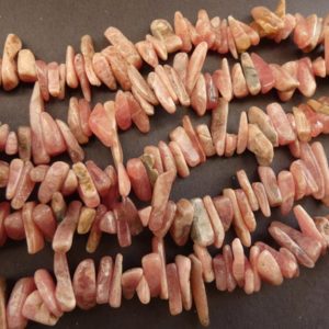 Shop Rhodochrosite Chip & Nugget Beads! 15 Inch 4-16mm Natural Rhodochrosite Bead Strand, About 100 Beads, Pink Mineral, Gemstone Nuggets, Strand Of Rock Beads, Polished Stones | Natural genuine chip Rhodochrosite beads for beading and jewelry making.  #jewelry #beads #beadedjewelry #diyjewelry #jewelrymaking #beadstore #beading #affiliate #ad