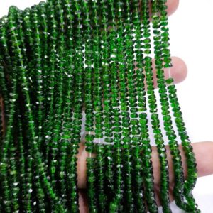 Shop Diopside Rondelle Beads! 16" AAA+ Chrome Diopside Faceted Rondelle Beads, Green tourmaline faceted rondelle beads, green chrome diopside rondelle, Wholesale Beads | Natural genuine rondelle Diopside beads for beading and jewelry making.  #jewelry #beads #beadedjewelry #diyjewelry #jewelrymaking #beadstore #beading #affiliate #ad