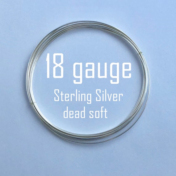 18 Gauge Wire Sterling Silver Round Beading Wire Bright Shiny Dead Soft  2ft W18ds