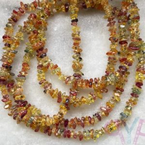 Shop Sapphire Chip & Nugget Beads! 18" Natural Yellow Sapphire Uncut Chips, Yellow Sapphire, 4-5mm Sapphire Uncut Drilled Beads, PickYourPebble, Uncut Chips, Chips, Nuggets | Natural genuine chip Sapphire beads for beading and jewelry making.  #jewelry #beads #beadedjewelry #diyjewelry #jewelrymaking #beadstore #beading #affiliate #ad