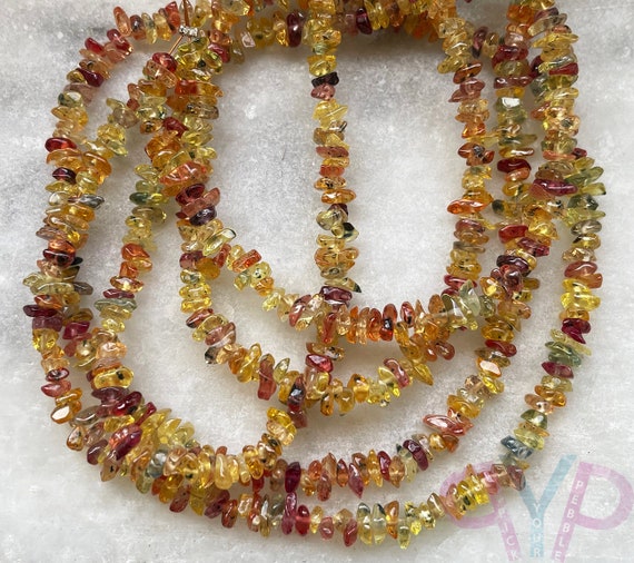 18" Natural Yellow Sapphire Uncut Chips, Yellow Sapphire, 4-5mm Sapphire Uncut Drilled Beads, Pickyourpebble, Uncut Chips, Chips, Nuggets