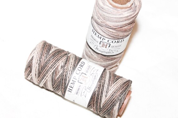 1mm Natural Variegated Hemptique Hemp Cord 205ft, 20lb Hemp Cord, Hemp Twine, Crafts, Jewelry, Macrame Cord