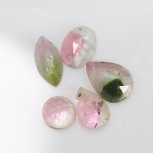 Shop Watermelon Tourmaline Stones & Crystals! 2.92 Carats Natural Watermelon Tourmaline Rosecut Cabochons. Mixed Shape. Calibrated Size. Whole Lot Price. Glowing Color. Loose Gemstone. | Natural genuine stones & crystals in various shapes & sizes. Buy raw cut, tumbled, or polished gemstones for making jewelry or crystal healing energy vibration raising reiki stones. #crystals #gemstones #crystalhealing #crystalsandgemstones #energyhealing #affiliate #ad