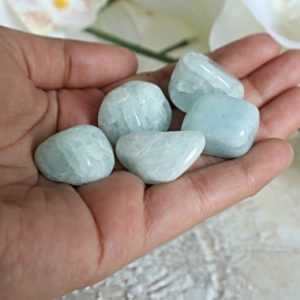 Shop Tumbled Aquamarine Crystals & Pocket Stones! 2 Stones Aquamarine Tumbled Stones 20 grams 0.7 OZ FREE US Shipping | Natural genuine stones & crystals in various shapes & sizes. Buy raw cut, tumbled, or polished gemstones for making jewelry or crystal healing energy vibration raising reiki stones. #crystals #gemstones #crystalhealing #crystalsandgemstones #energyhealing #affiliate #ad