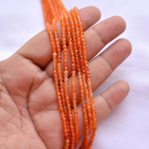 Shop Carnelian Rondelle Beads! 3.20 mm, Shaded Carnelian Rondelle Beads, Carnelian Faceted Beads, Carnelian Gemstone Beads, Gemstone For Jewelry, 13 Inches Strand # BD 229 | Natural genuine rondelle Carnelian beads for beading and jewelry making.  #jewelry #beads #beadedjewelry #diyjewelry #jewelrymaking #beadstore #beading #affiliate #ad