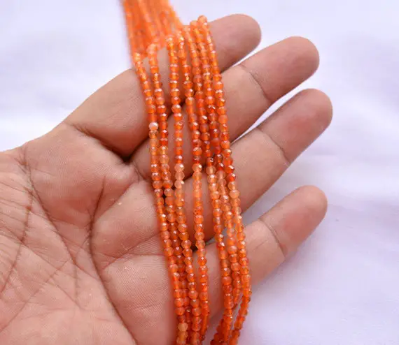 3.20 Mm, Shaded Carnelian Rondelle Beads, Carnelian Faceted Beads, Carnelian Gemstone Beads, Gemstone For Jewelry, 13 Inches Strand # Bd 229