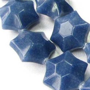 3 Carved Dumortierite 6-Point Star Beads 9245Du | Natural genuine other-shape Gemstone beads for beading and jewelry making.  #jewelry #beads #beadedjewelry #diyjewelry #jewelrymaking #beadstore #beading #affiliate #ad